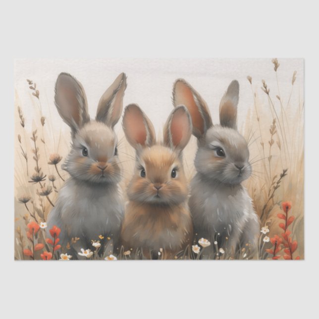 Easter Spring Bunny Tissue Paper (Front)