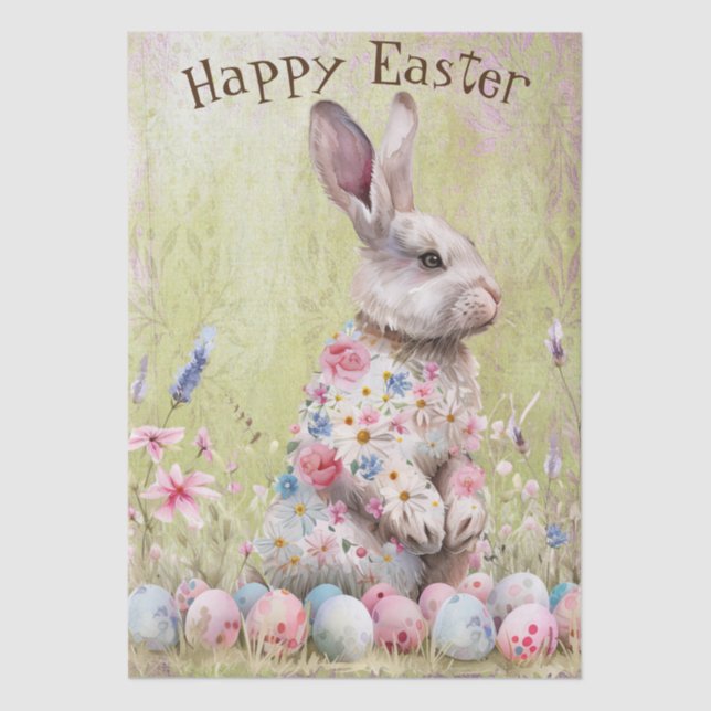 Easter Spring Bunny Tissue Paper (Front)