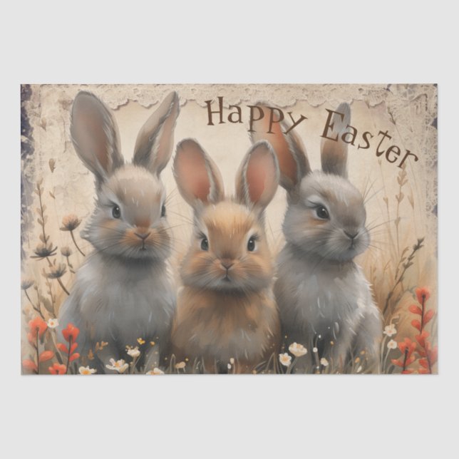 Easter Spring Bunny Tissue Paper (Front)