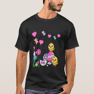 Easter Spring Chick Easter Eggs Flowers Children C T-Shirt