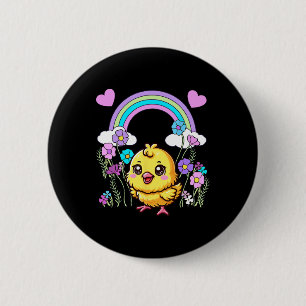 Easter Spring Chick Flowers Children Child By 2 Inch Round Button