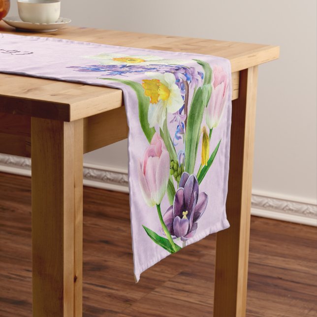 Easter Spring Floral Religious Christian Short Table Runner (In Situ)
