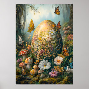 Easter Spring Forest Nature Wildlife Painting Poster