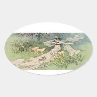 Easter spring goddess stickers