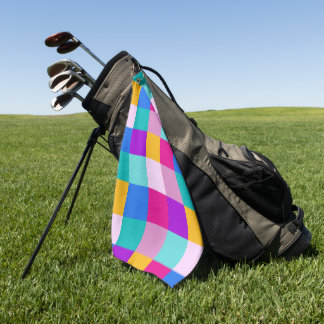 Easter Spring Squares Golf Towel