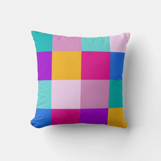 Easter Spring Squares Throw Pillow (Front)