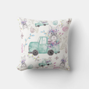 Easter Spring Watercolor Design Throw Pillow