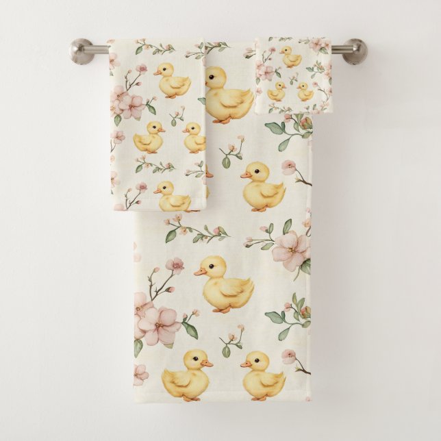 Easter Springtime Duckling Delight Bath Towel Set (Insitu)