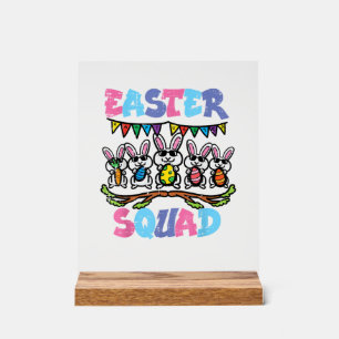 Easter Squad Bunnies Family Matching Men Women Kid Acrylic Sign