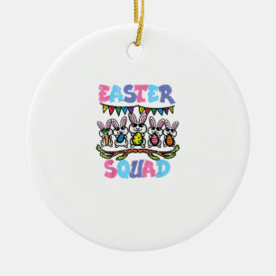 Easter Squad Bunnies Family Matching Men Women Kid Ceramic Ornament