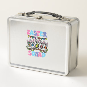 Easter Squad Bunnies Family Matching Men Women Kid Metal Lunch Box