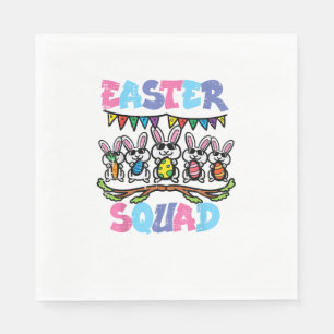 Easter Squad Bunnies Family Matching Men Women Kid Napkin
