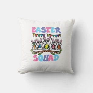 Easter Squad Bunnies Family Matching Men Women Kid Throw Pillow