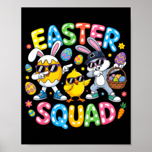 Easter squad bunny egg chick crew matching men poster