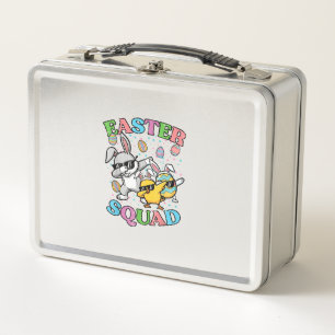 Easter Squad Bunny Egg Chick Dab Crew Matching Men Metal Lunch Box