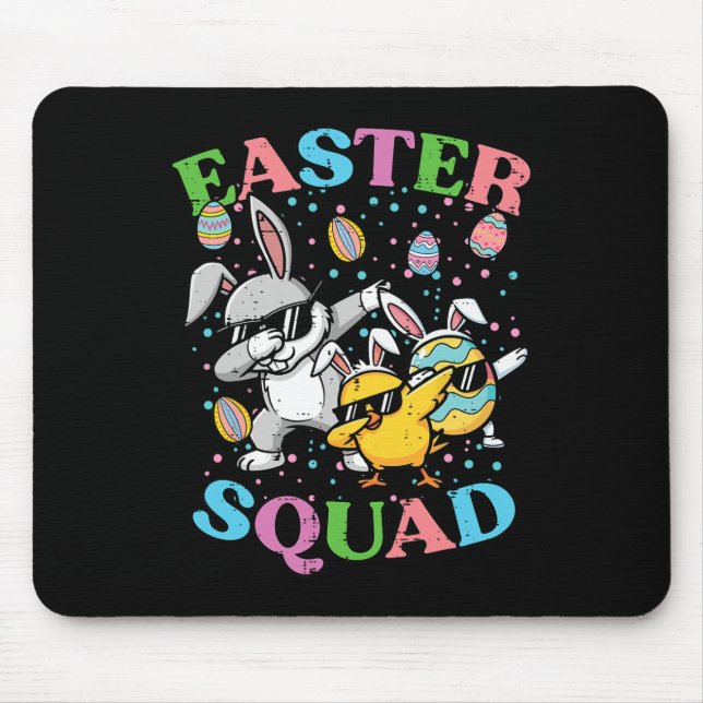 Easter Squad Bunny Egg Chick Dab Crew Matching Men Mouse Pad (Front)