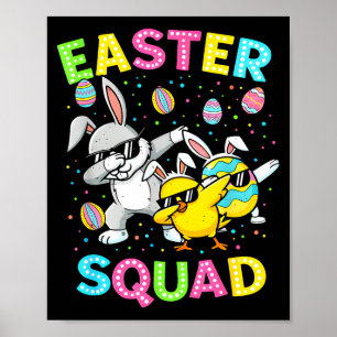 Easter squad bunny egg chick dab crew matching men poster