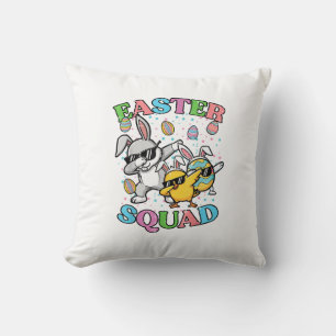 Easter Squad Bunny Egg Chick Dab Crew Matching Men Throw Pillow