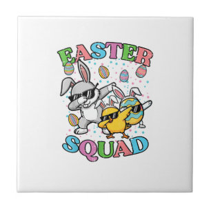 Easter Squad Bunny Egg Chick Dab Crew Matching Men Tile