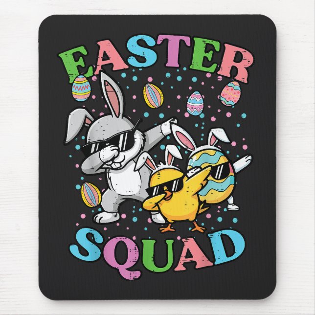 Easter Squad Bunny Egg Chick Dab Crew Matching Mouse Pad (Front)