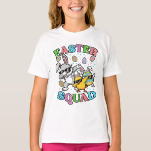 Easter Squad Bunny Egg Chick Dab Crew Matching T-Shirt