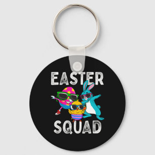Easter Squad Dabbing Bunny Chick Egg Hunting Match Keychain