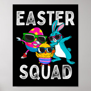 Easter Squad Dabbing Bunny Chick Egg Hunting Match Poster