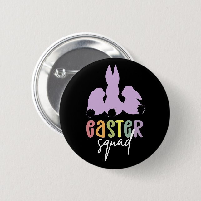 Easter Squad | Easter Egg Hunt Cute Bunny 2 Inch Round Button (Front & Back)