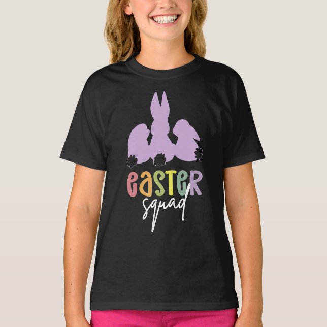 Easter Squad | Easter Egg Hunt Cute Bunny T-Shirt (Front)