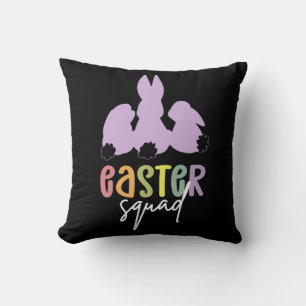 Easter Squad Easter Egg Hunt Cute Bunny Throw Pillow