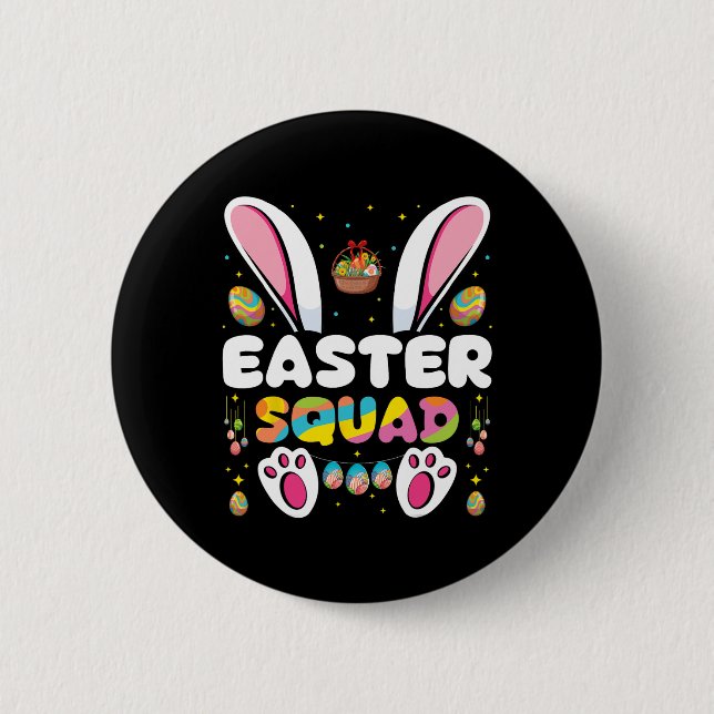 Easter Squad Egg Hunting Bunny Group Matching  2 Inch Round Button (Front)