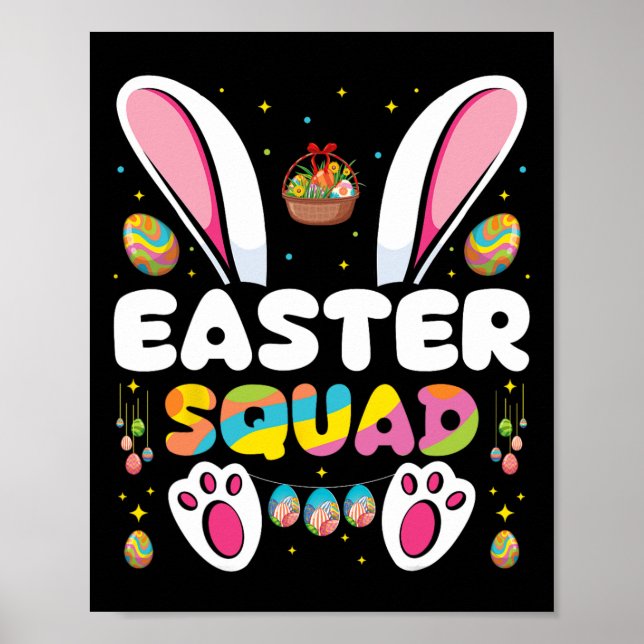 Easter Squad Egg Hunting Bunny Group Matching  Poster (Front)