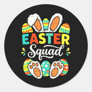 Easter Squad Family Matching Couple Easter Men Wom Classic Round Sticker
