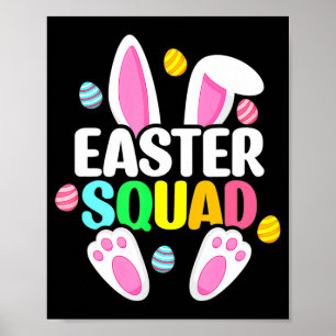 Easter Squad Family Matching Easter Day Bunny Egg  Poster