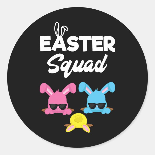 Easter Squad Family Matching Easter Outfit Egg Hun Classic Round Sticker (Front)