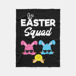 Easter Squad Family Matching Easter Outfit Egg Hun Fleece Blanket