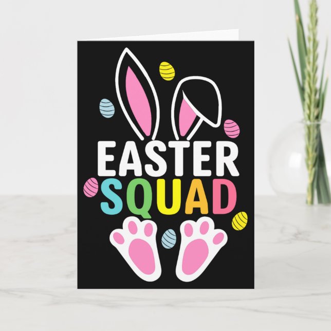Easter Squad Funny Easter Sunday T Shirt  Card (Front)