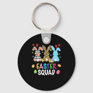 Easter Squad Leopard Happy Easter Day Bunny Rabbit Keychain
