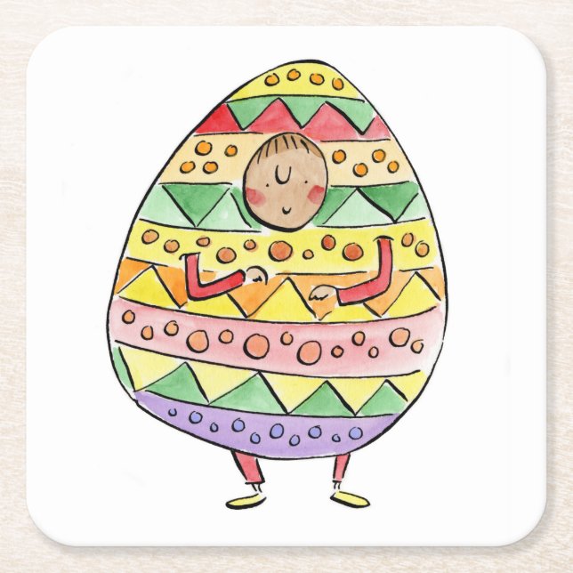 Easter Square Paper Coaster (Front)