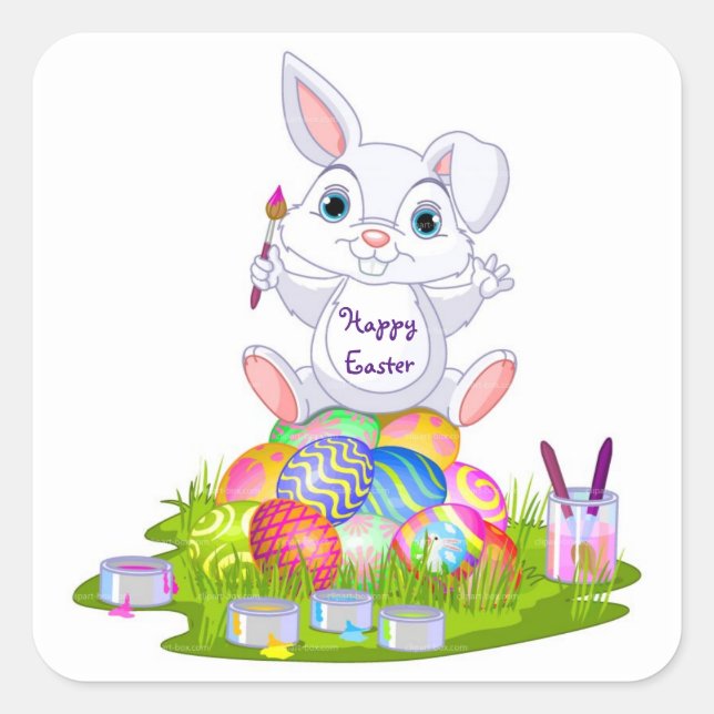 Easter Square Sticker (Front)
