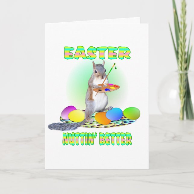 Easter Squirrel Holiday Card (Front)