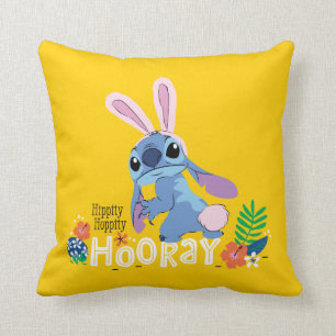 Easter Stitch   Hippity Hoppity Hooray Throw Pillow