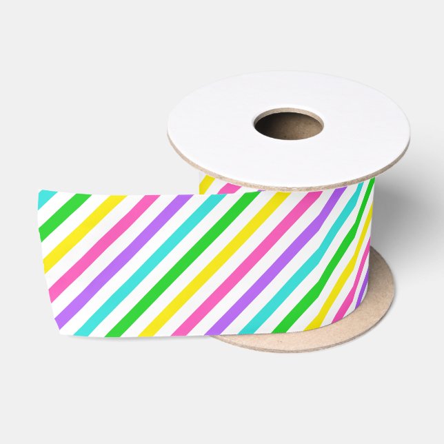 Easter Stripe 8 Ribbon Satin Ribbon (Spool)