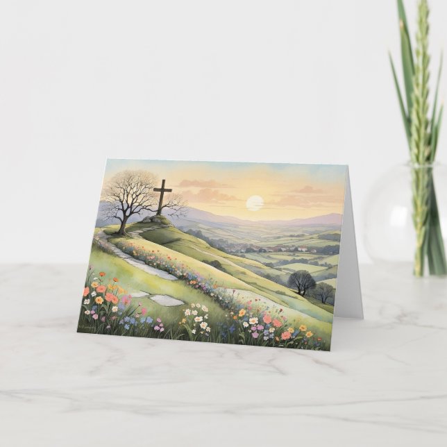 Easter sunrise art illustration card (Front)