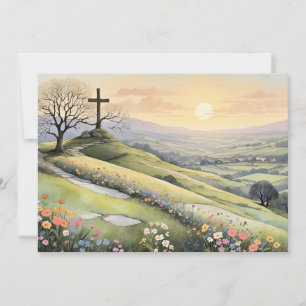Easter sunrise art illustration holiday card
