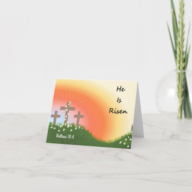 Easter Sunrise Celebration Scripture Verse Holiday Card (Front)