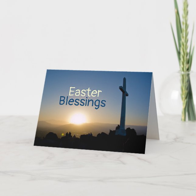 Easter Sunrise, John 11:25 I Am the Resurrection Holiday Card (Front)