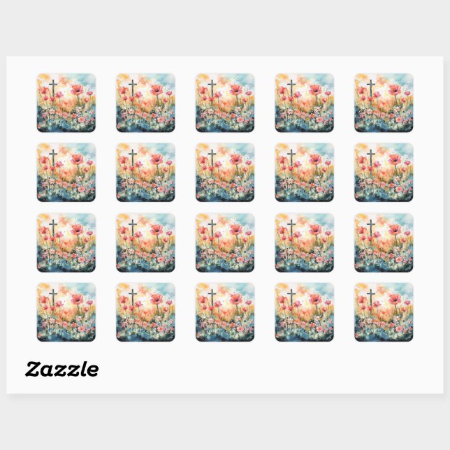Easter Sunrise Square Sticker (Sheet)