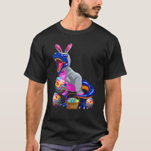 Easter T Rex Dinosaur Kids Boys Bunny Basket Eggs T-Shirt