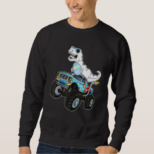 Easter T Rex Dinosaur Riding A Monster Truck Boys Sweatshirt